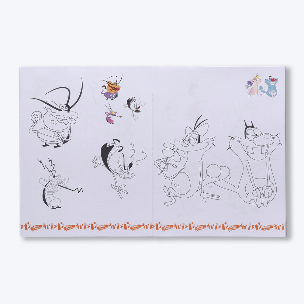Navneet Oggy & The Cockroaches Copy Colouring Books- Set of 4 books -Painting and colouring books for kids- Youva Stationery- 96 pages