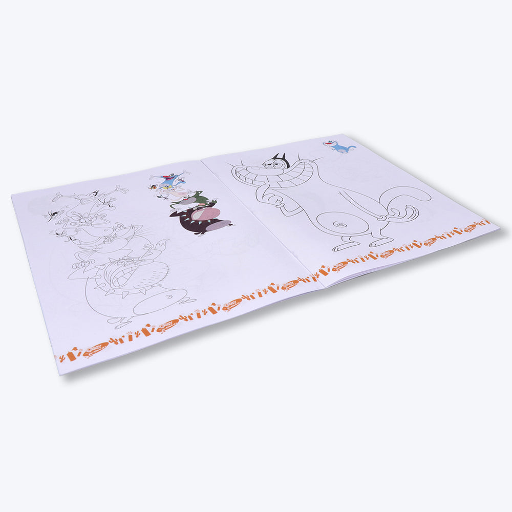 Navneet Oggy & The Cockroaches Copy Colouring Books- Set of 4 books -Painting and colouring books for kids- Youva Stationery- 96 pages