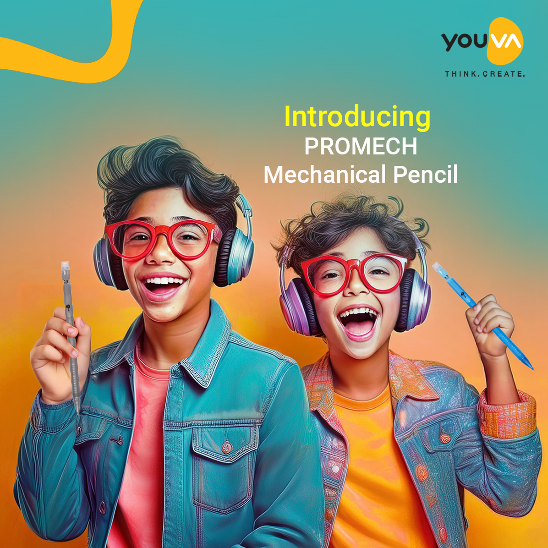 Youva PROMECH Mechanical Pencils| Pack of 10|0.5mm |For School Students by Navneet