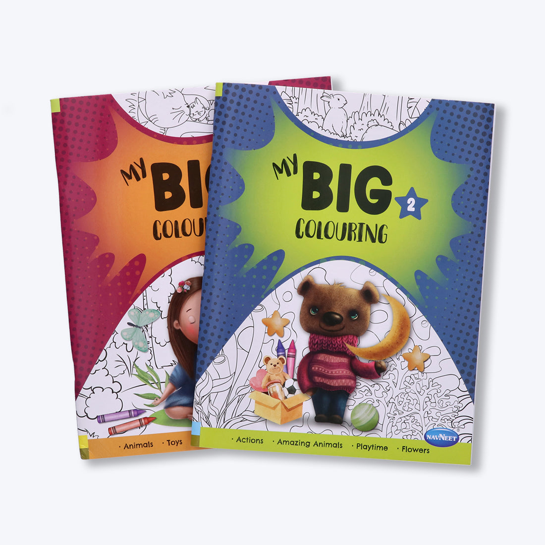 Navneet My Big Colouring Book - I and II Bold, big and eye-catching illustrations.