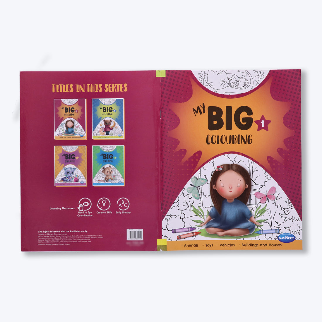 Navneet My Big Colouring Book - I and II Bold, big and eye-catching illustrations.