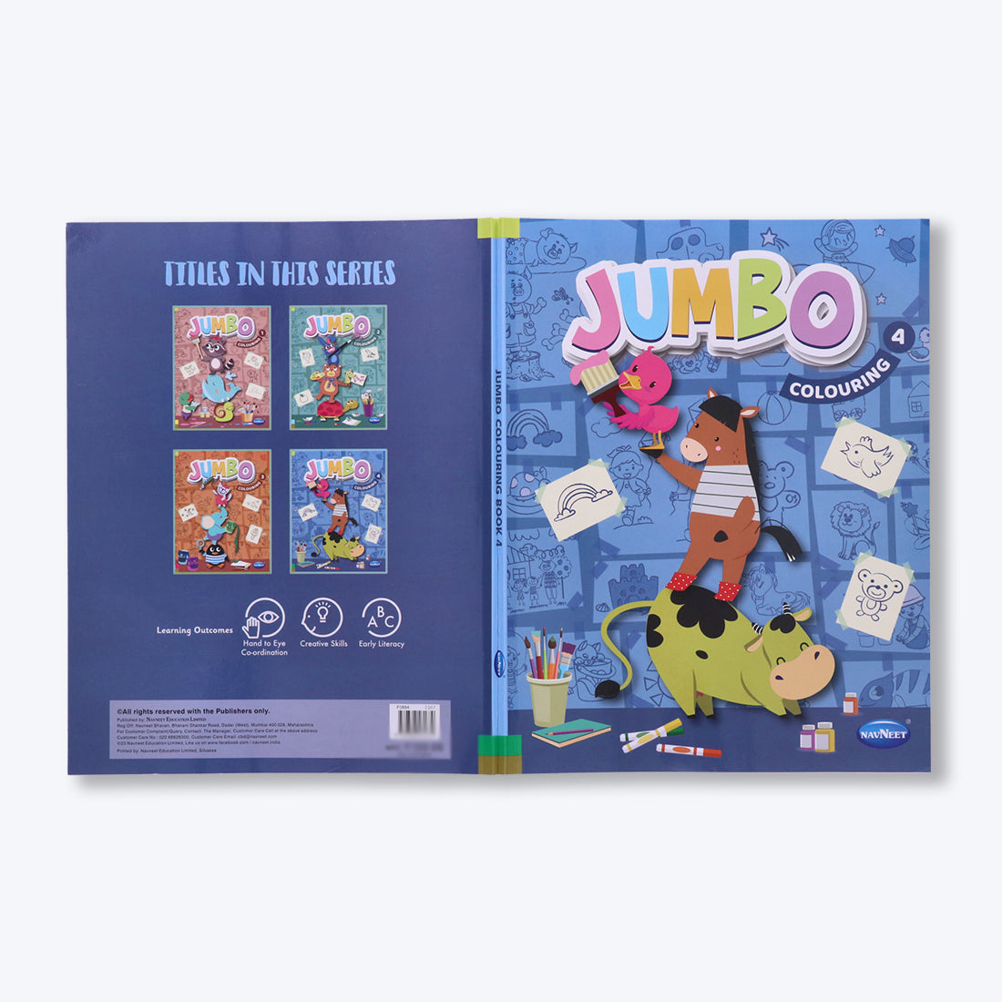 Navneet Jumbo Colouring Book - IV can be used with colour pencils or crayons for age group.