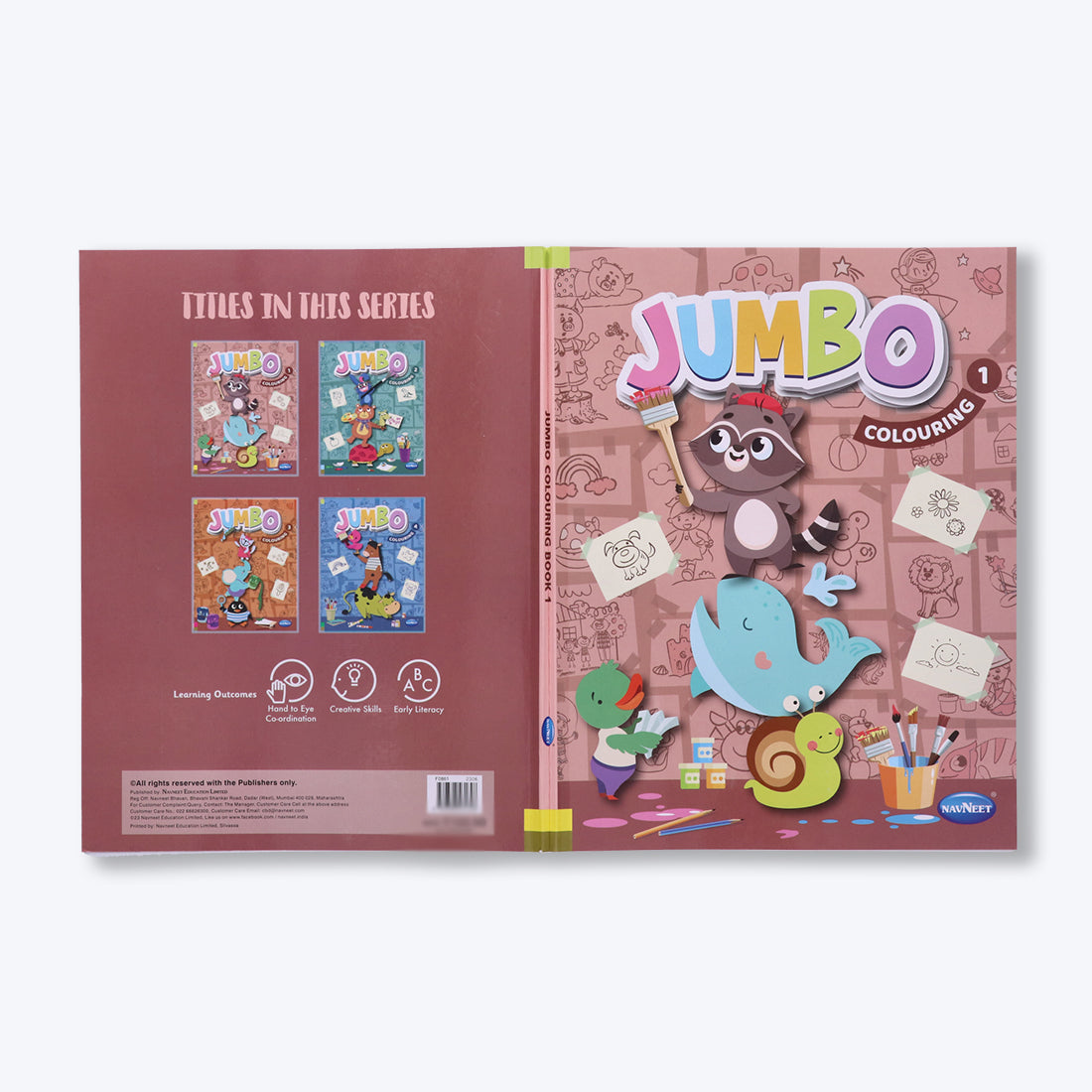 Navneet's Jumbo Colouring Book I - can be used with colour pencils or crayons for age group.
