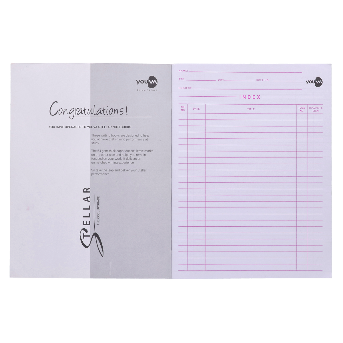 Youva , Soft Bound, Jumbo Size 18x24 cm, Single Line, 172 Pages for students by Navneet Pack Of 3