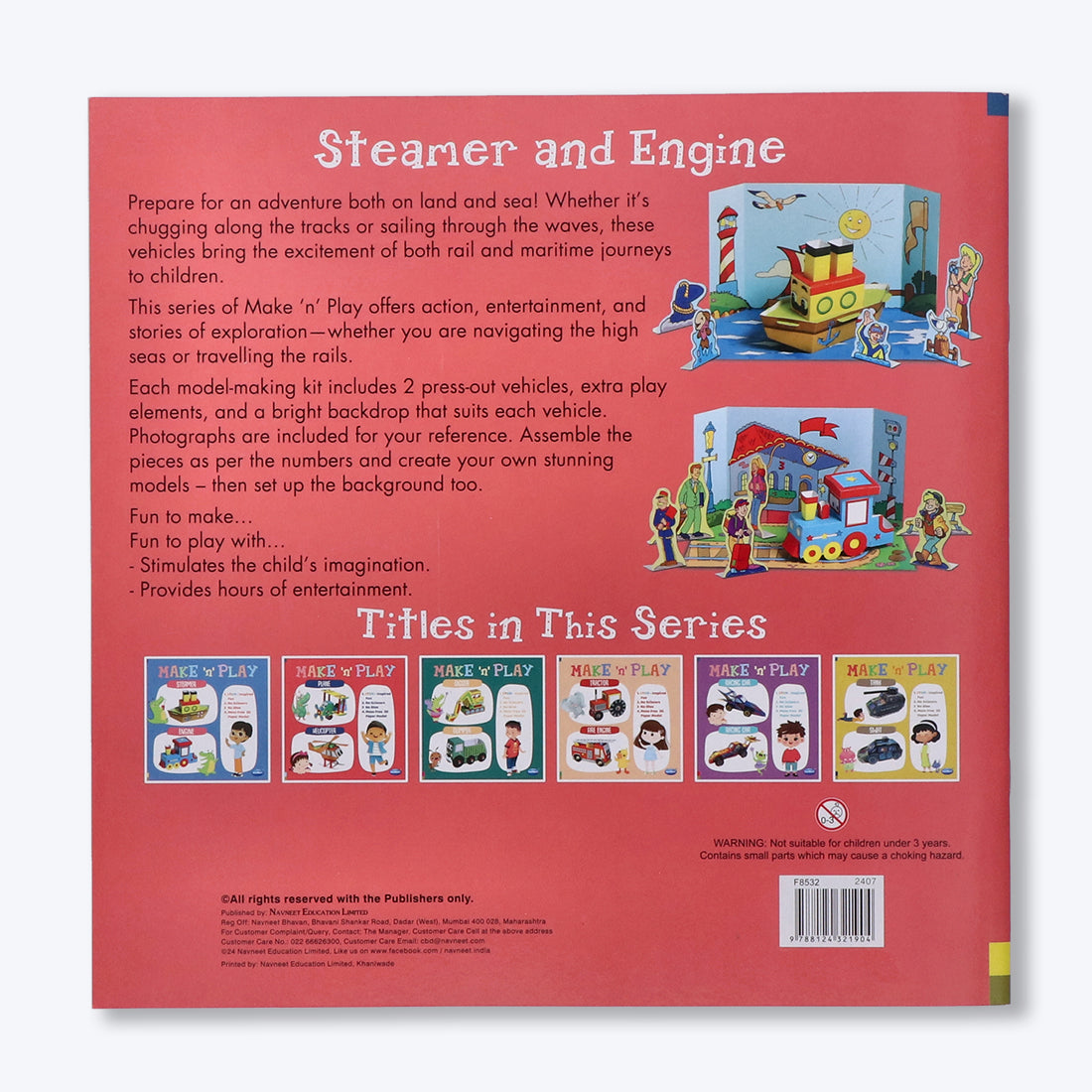 Navneet's Make n Play â€“ Steamer & Engine  Fun DIY Crafts - School Project Book - Mess Free Activities