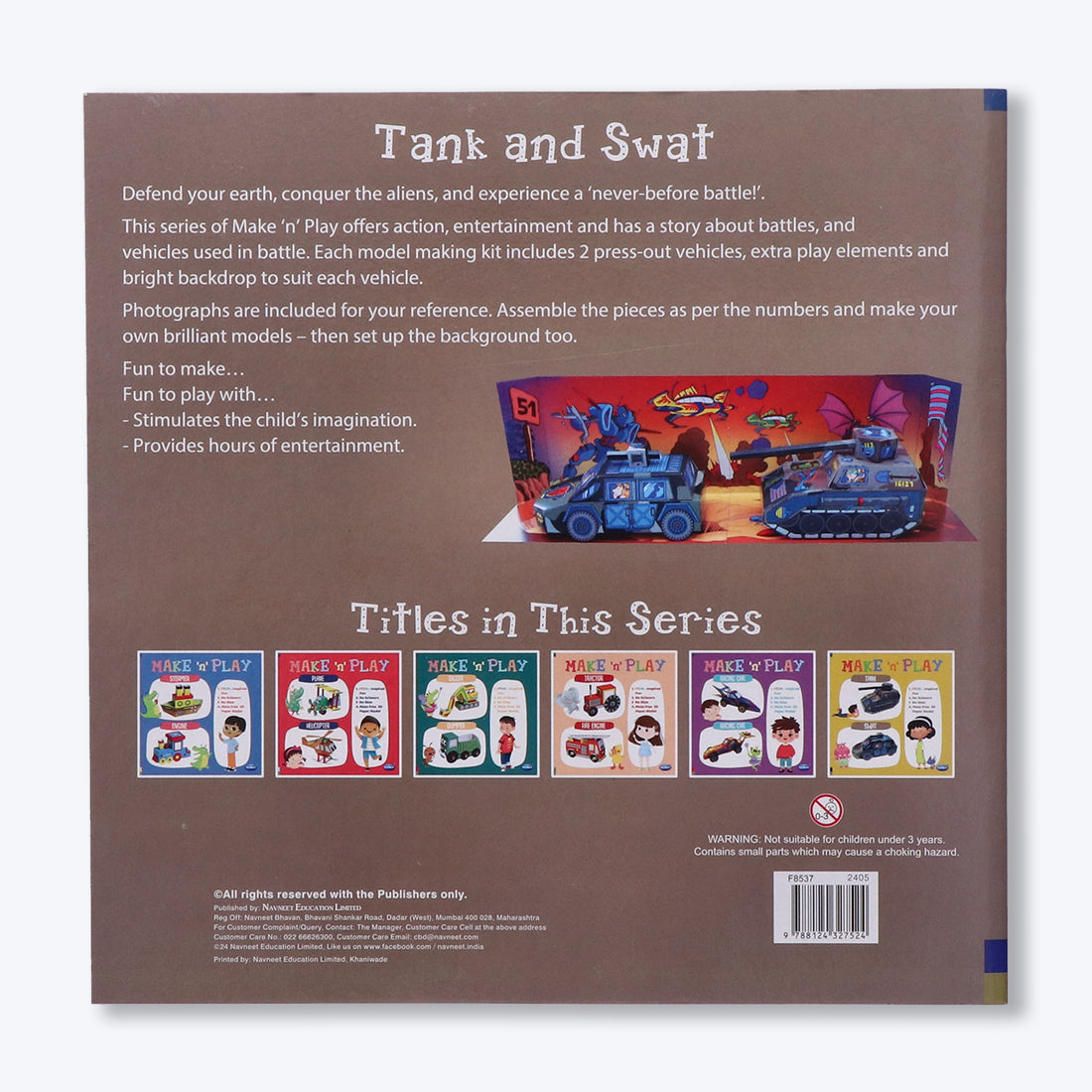 Navneet's Make n Play â€“ Tank & Swat  Fun DIY Crafts - School Project Book - Mess Free Activities