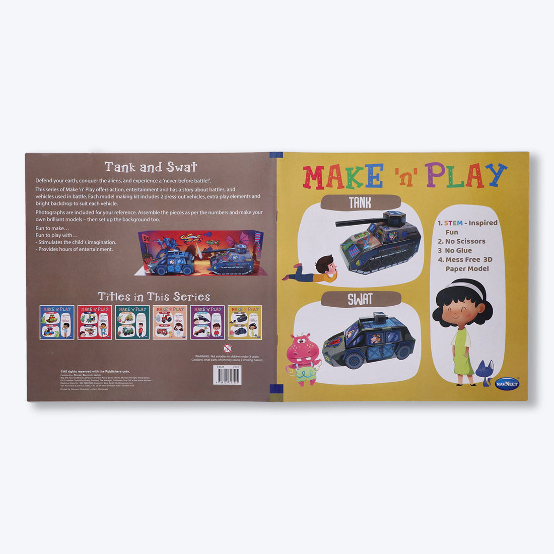Navneet's Make n Play â€“ Tank & Swat  Fun DIY Crafts - School Project Book - Mess Free Activities