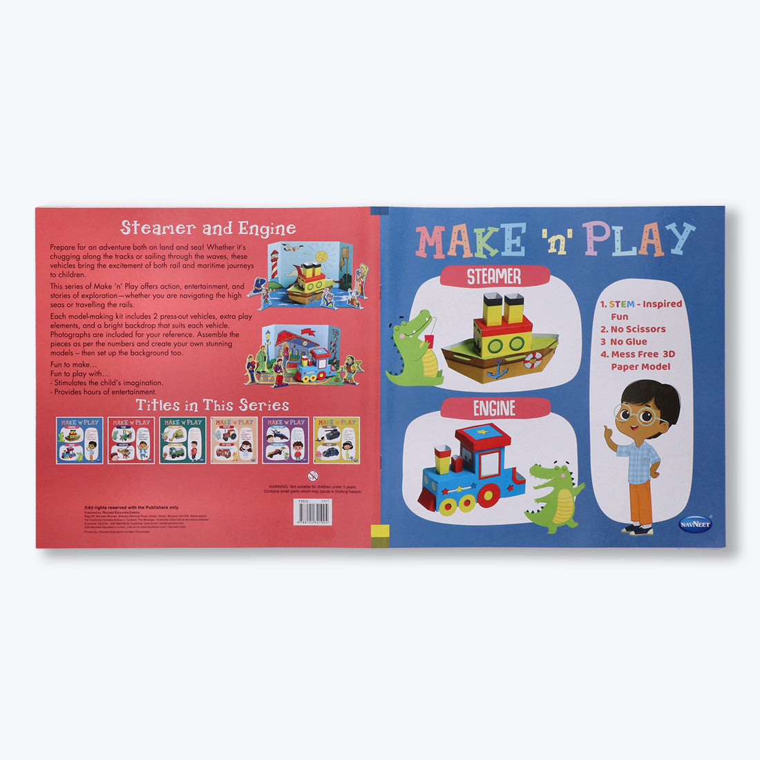 Navneet's Make n Play â€“ Steamer & Engine  Fun DIY Crafts - School Project Book - Mess Free Activities