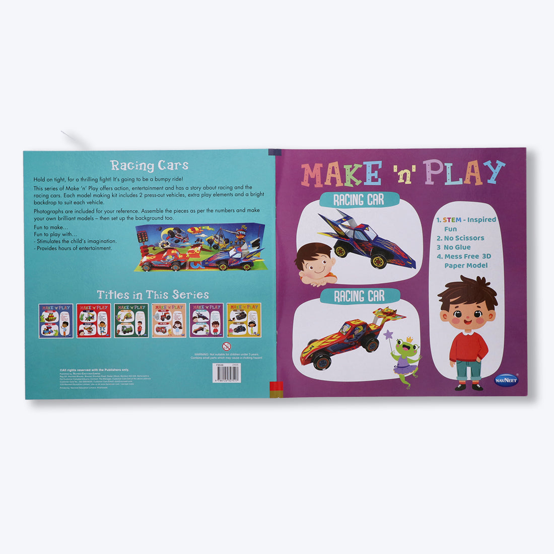 Navneet's Make n Play â€“ Racing Cars  Fun DIY Crafts - School Project Book - Mess Free Activities
