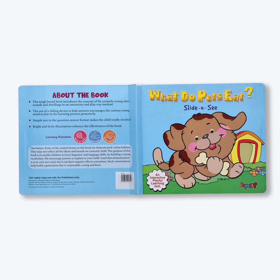 Navneet What Do Pets Eat? Slide and See- Interactive Play Way Method- Board Book for kids