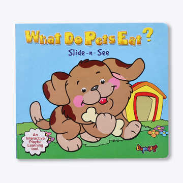 Navneet What Do Pets Eat? Slide and See- Interactive Play Way Method- Board Book for kids