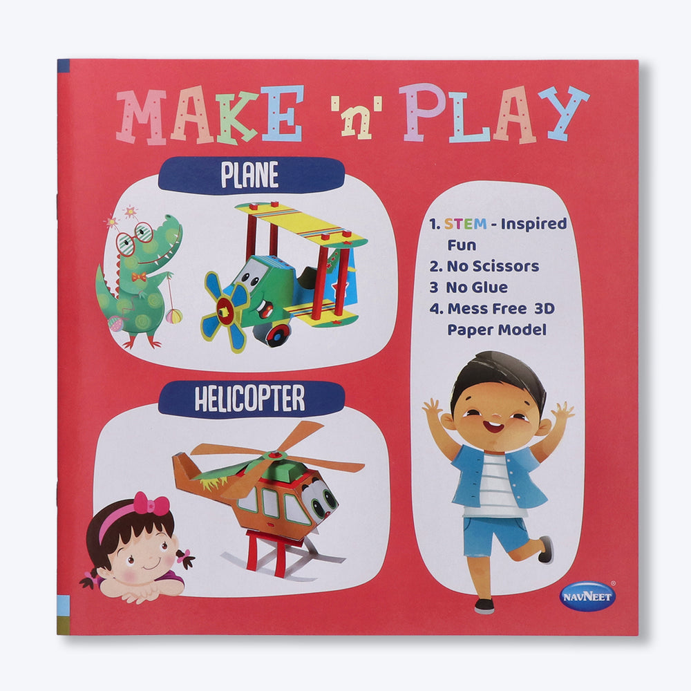 Navneet's Make n Play â€“ Plane & Helicopter  Fun DIY Crafts - School Project Book - Mess Free Activities