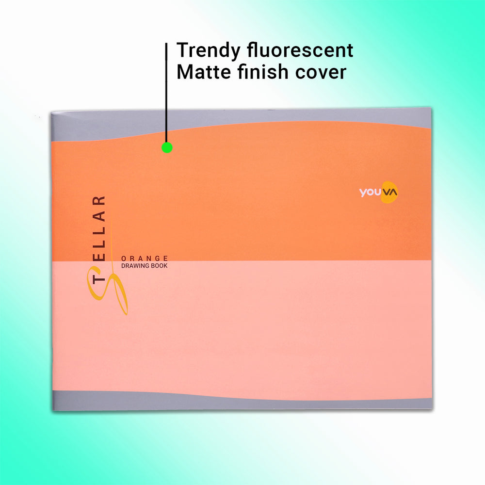 Navneet Youva | STELLAR Green Drawing Book for Students and Budding Artists | Size: A4 size - 21 cm x 29.7 cm | 56 Pages | Pack of 6