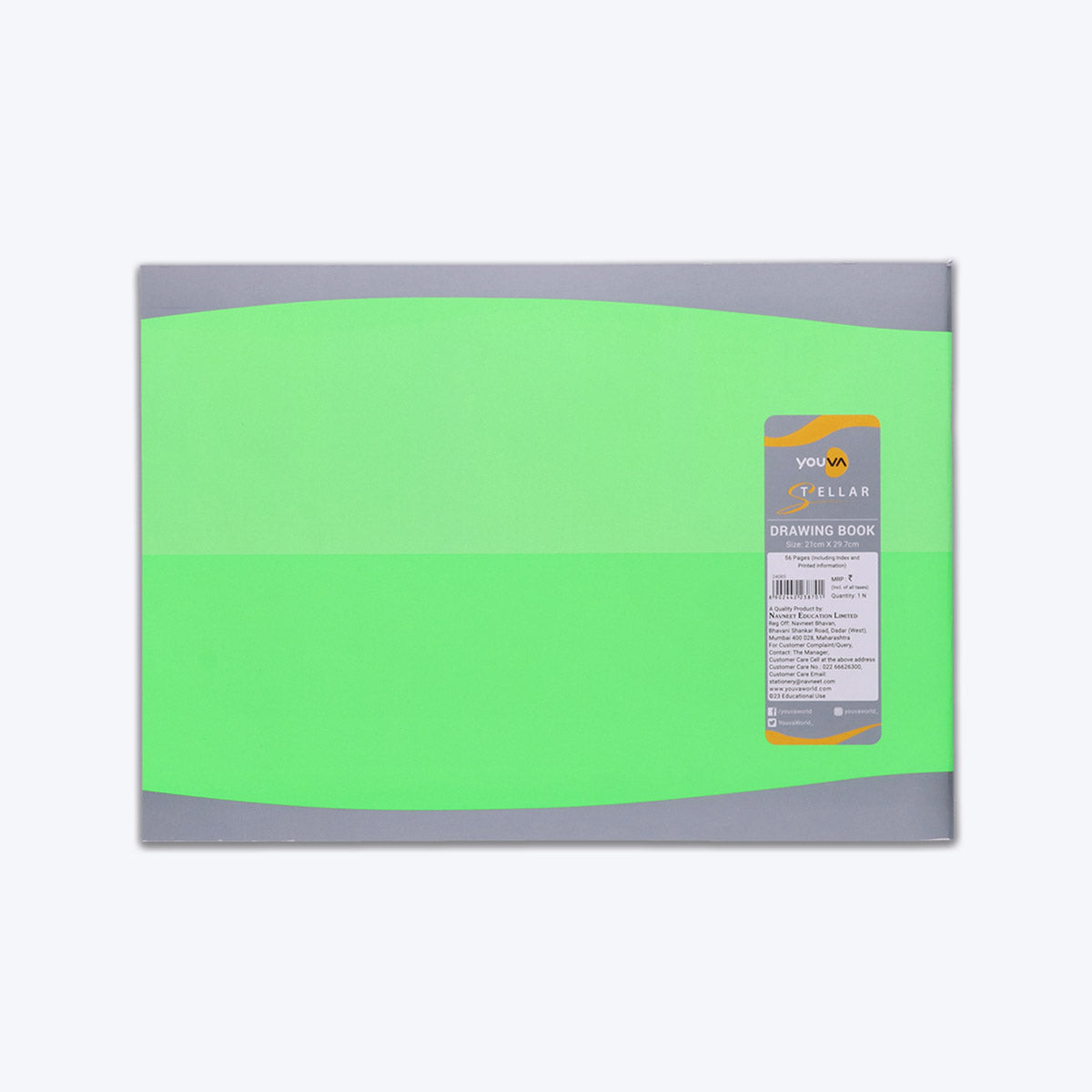 Navneet Youva | STELLAR Orange Drawing Book for Students and Budding Artists | Big size “ 27.5 cm x 34.7 cm | 56 Pages  | Pack of 6