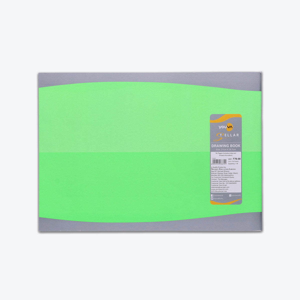 Navneet Youva | STELLAR Orange Drawing Book for Students and Budding Artists | Big size “ 27.5 cm x 34.7 cm | 56 Pages  | Pack of 6