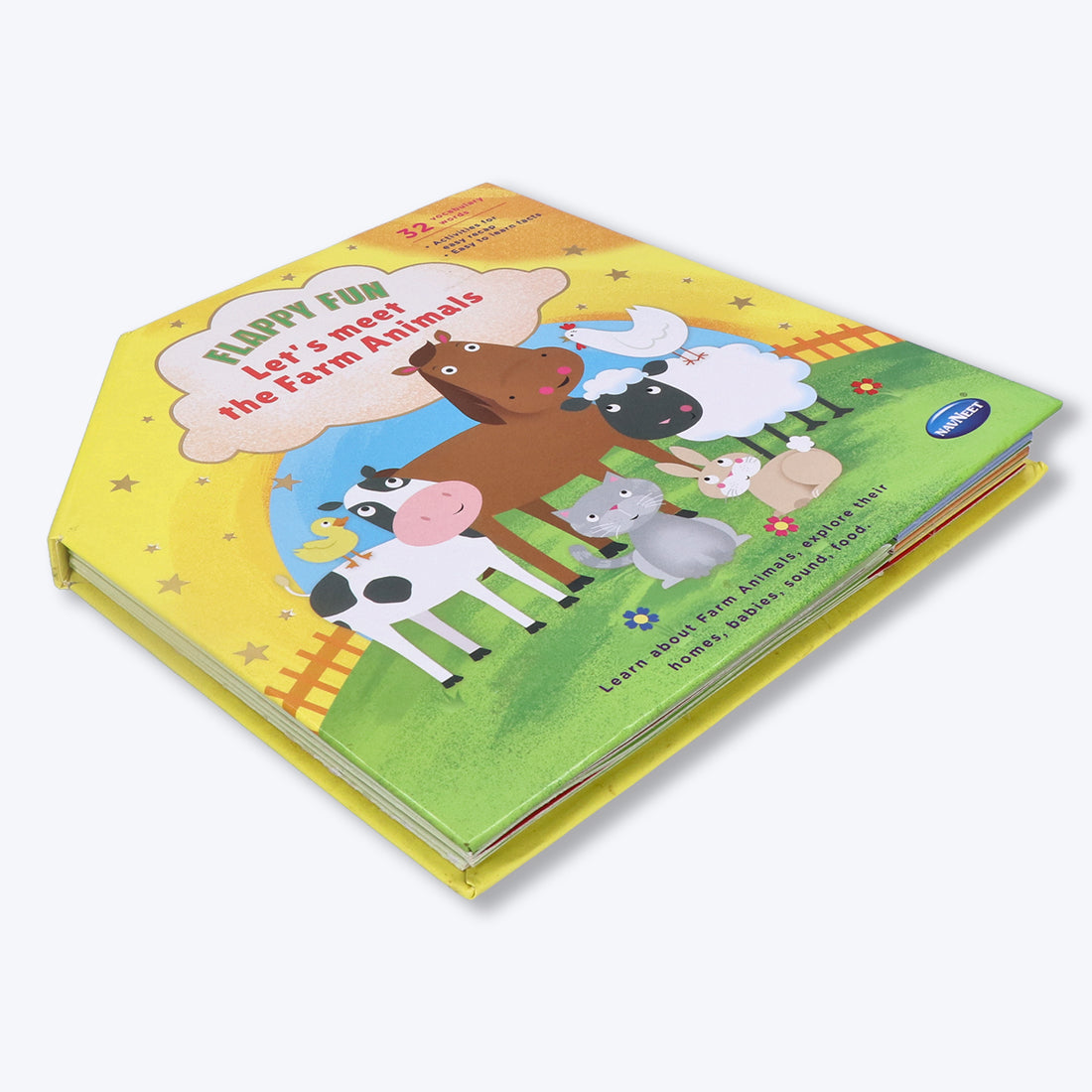 Navneet Flappy Fun Picture Book for preschoolers– Lets meet the Farm Animals- Innovative Pop Up Book for gifting- Learn about farm animals & their homes, babies, sound, food.