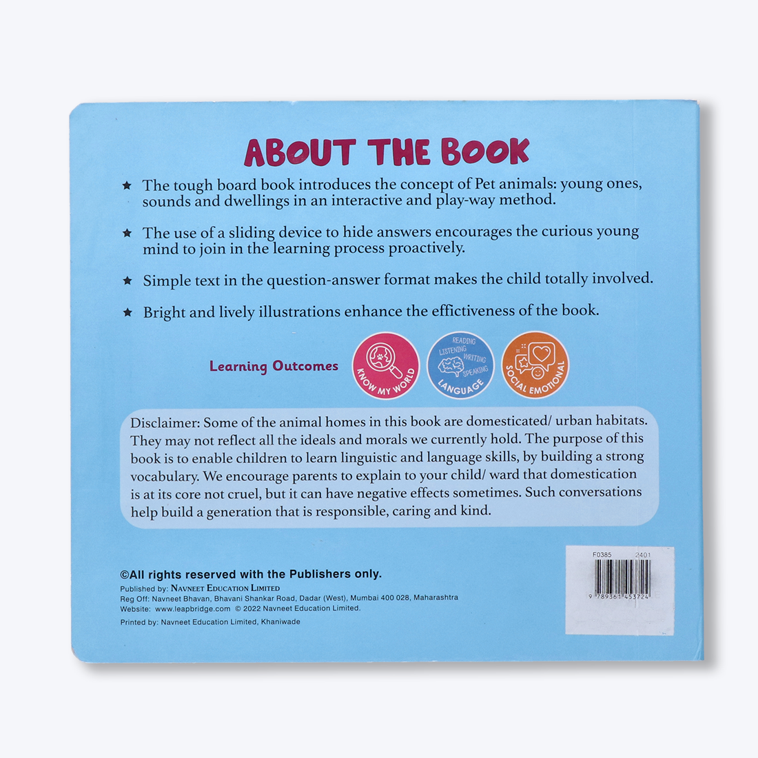 Navneet What Do Pets Eat? Slide and See- Interactive Play Way Method- Board Book for kids