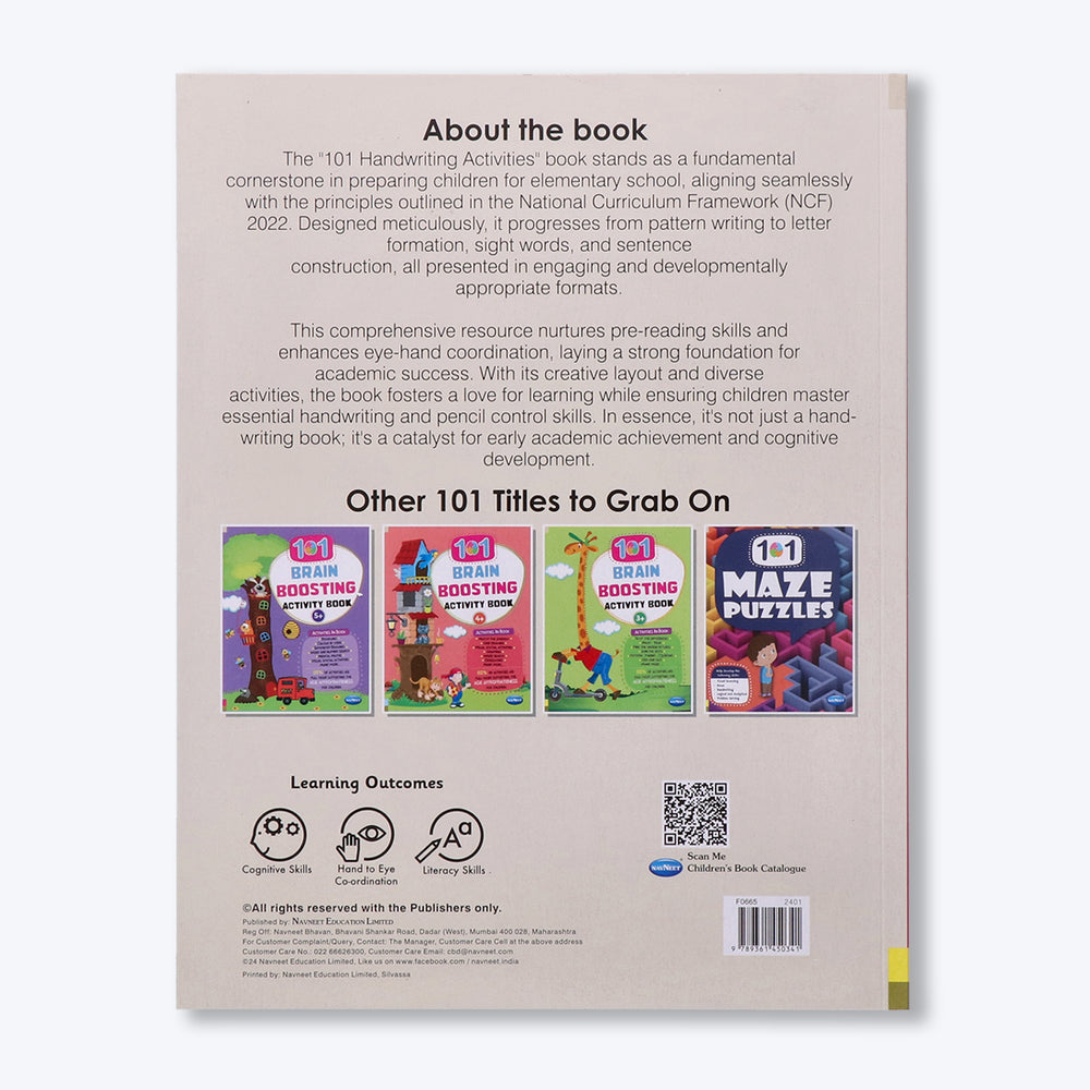 Navneet 101 Handwriting Activities Book-Handwriting practice journal for kids from 3 to 5 years practice alphabet and words (Pack Of 1)