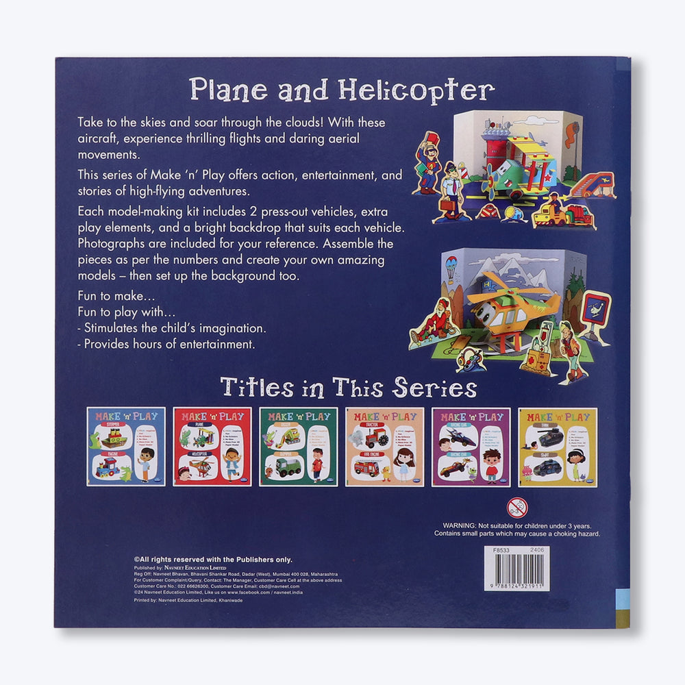 Navneet's Make n Play â€“ Plane & Helicopter  Fun DIY Crafts - School Project Book - Mess Free Activities