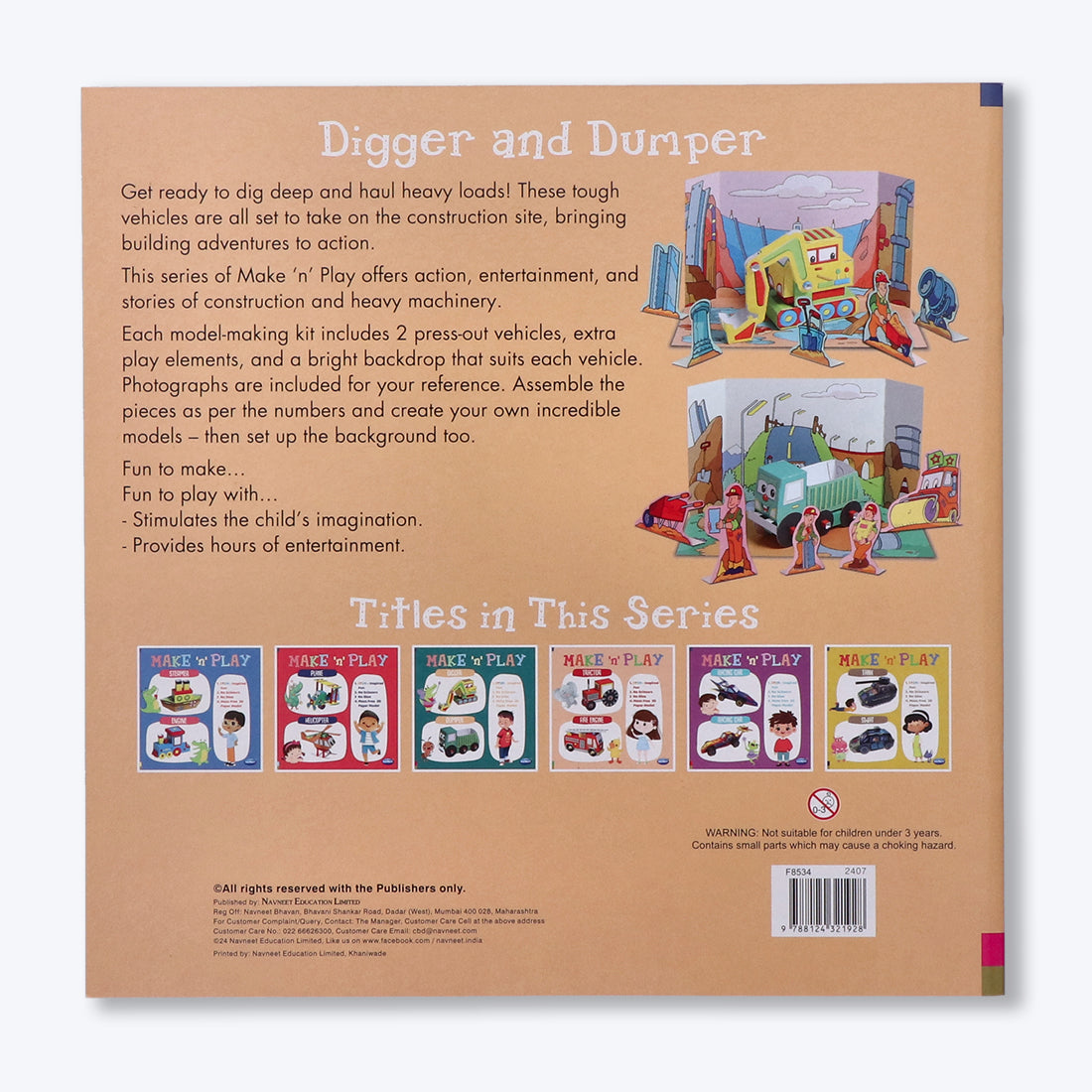 Navneet's Make n Play â€“ Digger & Dumper  Fun DIY Crafts - School Project Book - Mess Free Activities