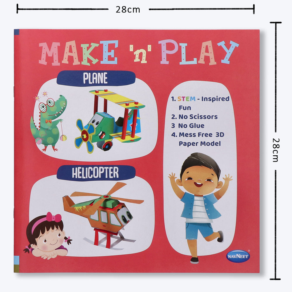 Navneet's Make n Play â€“ Plane & Helicopter  Fun DIY Crafts - School Project Book - Mess Free Activities