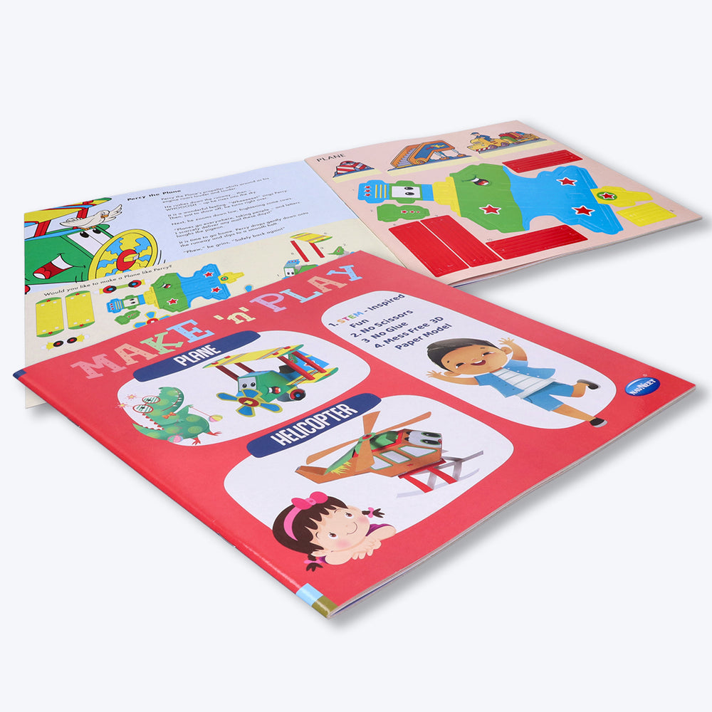 Navneet's Make n Play â€“ Plane & Helicopter  Fun DIY Crafts - School Project Book - Mess Free Activities
