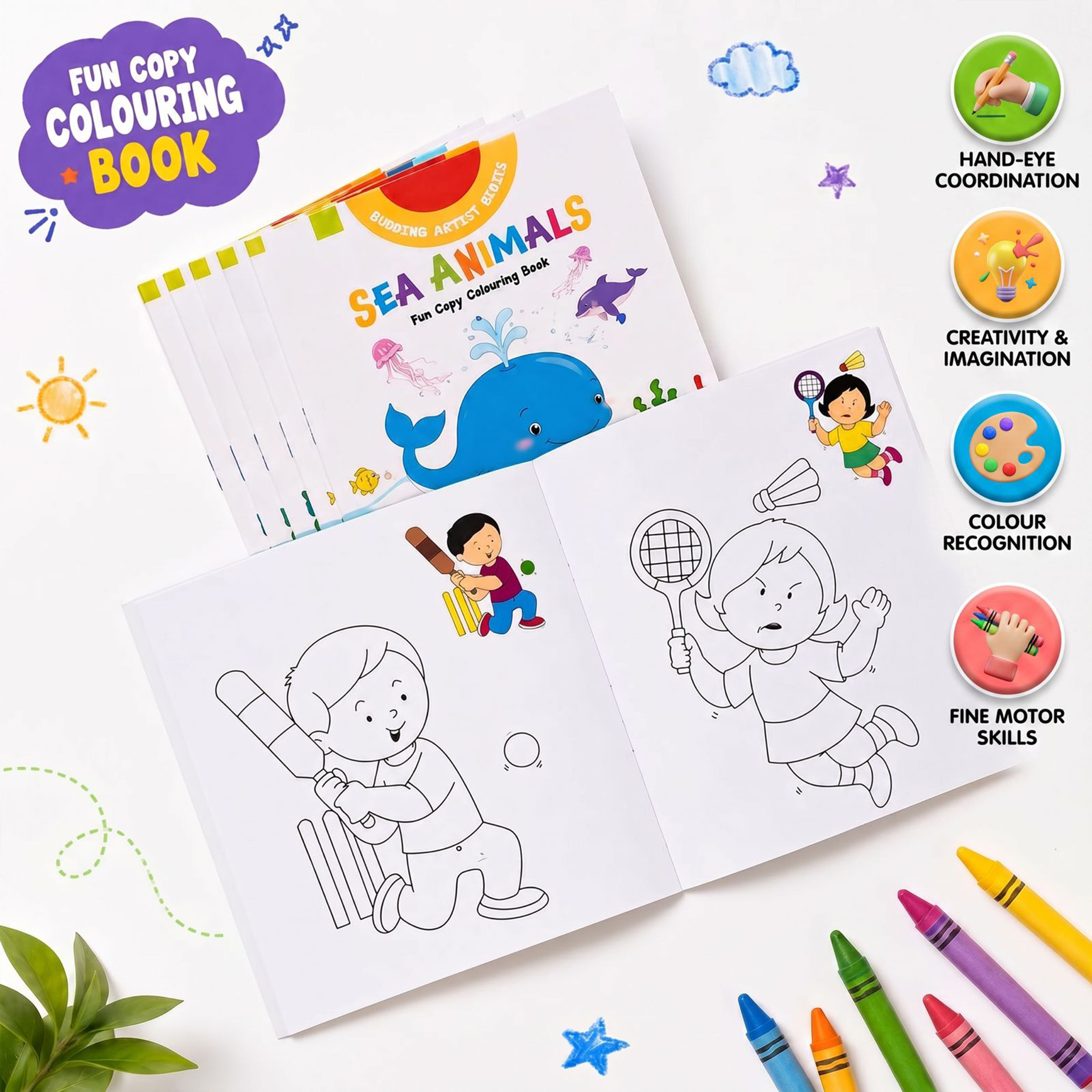 Budding Artist Series-Fun Copy Colouring Book Box Set