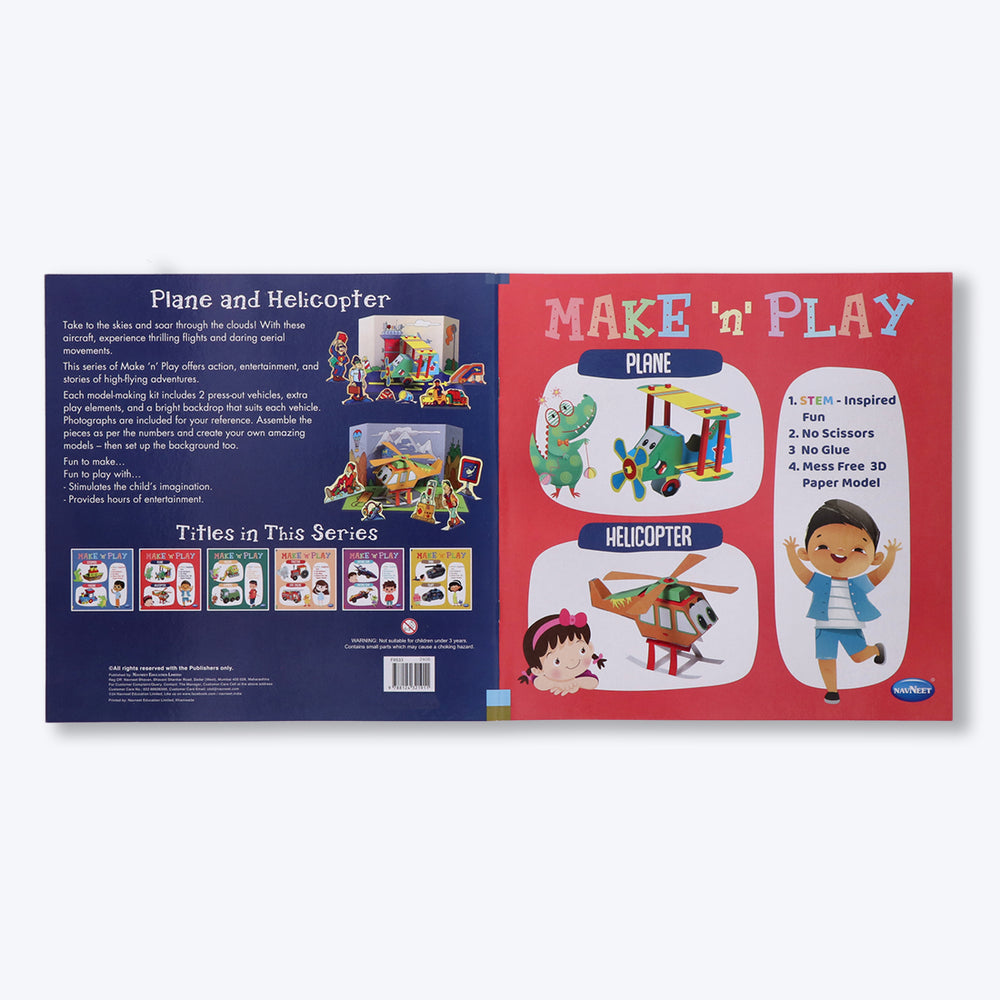 Navneet's Make n Play â€“ Plane & Helicopter  Fun DIY Crafts - School Project Book - Mess Free Activities