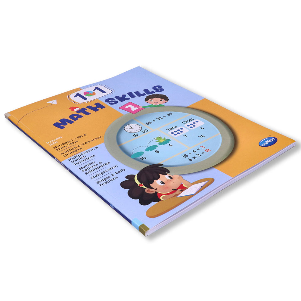 Navneet 101 Maths Skills Book 2 skills like money concepts, data handling, and spatial awareness