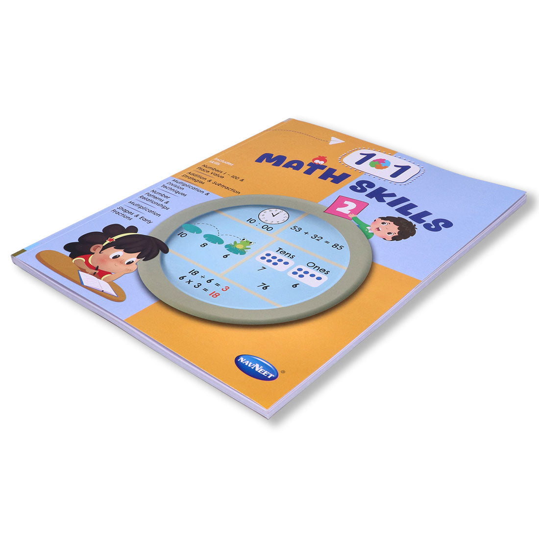 Navneet 101 Maths Skills Book 2 skills like money concepts, data handling, and spatial awareness