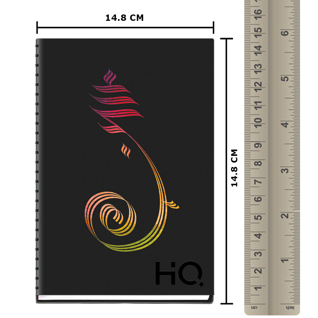 Navneet HQ | Hard Cover Ganesha Notebook for Office and Personal Use | Design 4 | Wiro / Spiral Bound | Single Line | A6 Size - 14.8 cm x 10.5 cm | 192 Pages
