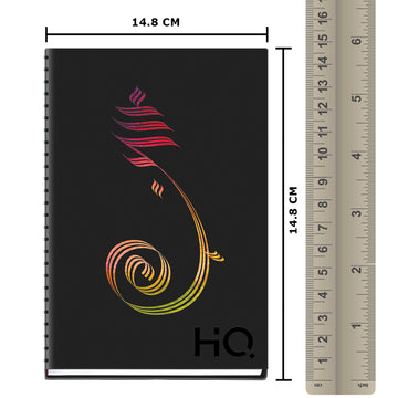 Navneet HQ | Hard Cover Ganesha Notebook for Office and Personal Use | Design 4 | Wiro / Spiral Bound | Single Line | A6 Size - 14.8 cm x 10.5 cm | 192 Pages