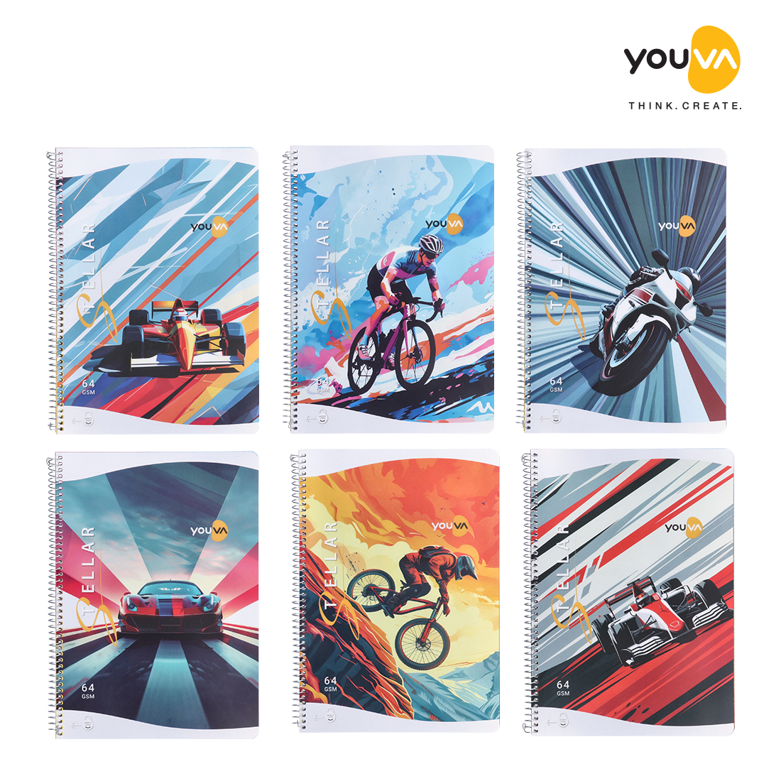 Youva STELLAR Spiral Long Notebook| Single Line| 172 Pages | A4 Size 21cm x 29.7cm| For Students by Navneet