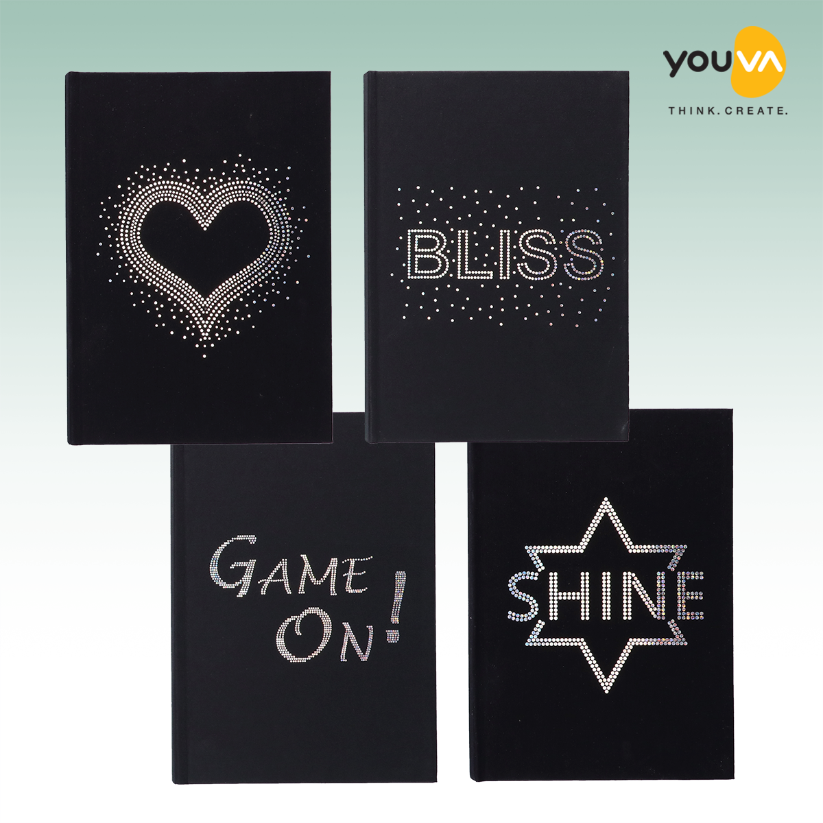 Navneet Youva | Dazzle  | Dazzling cover on fabric with silver glided edges| Case bound Notebook | Office / Personal/ Gifting stationery | Single Line | A5 Size - 14.8 x 21 CM  | 240 pages Pack Of 1