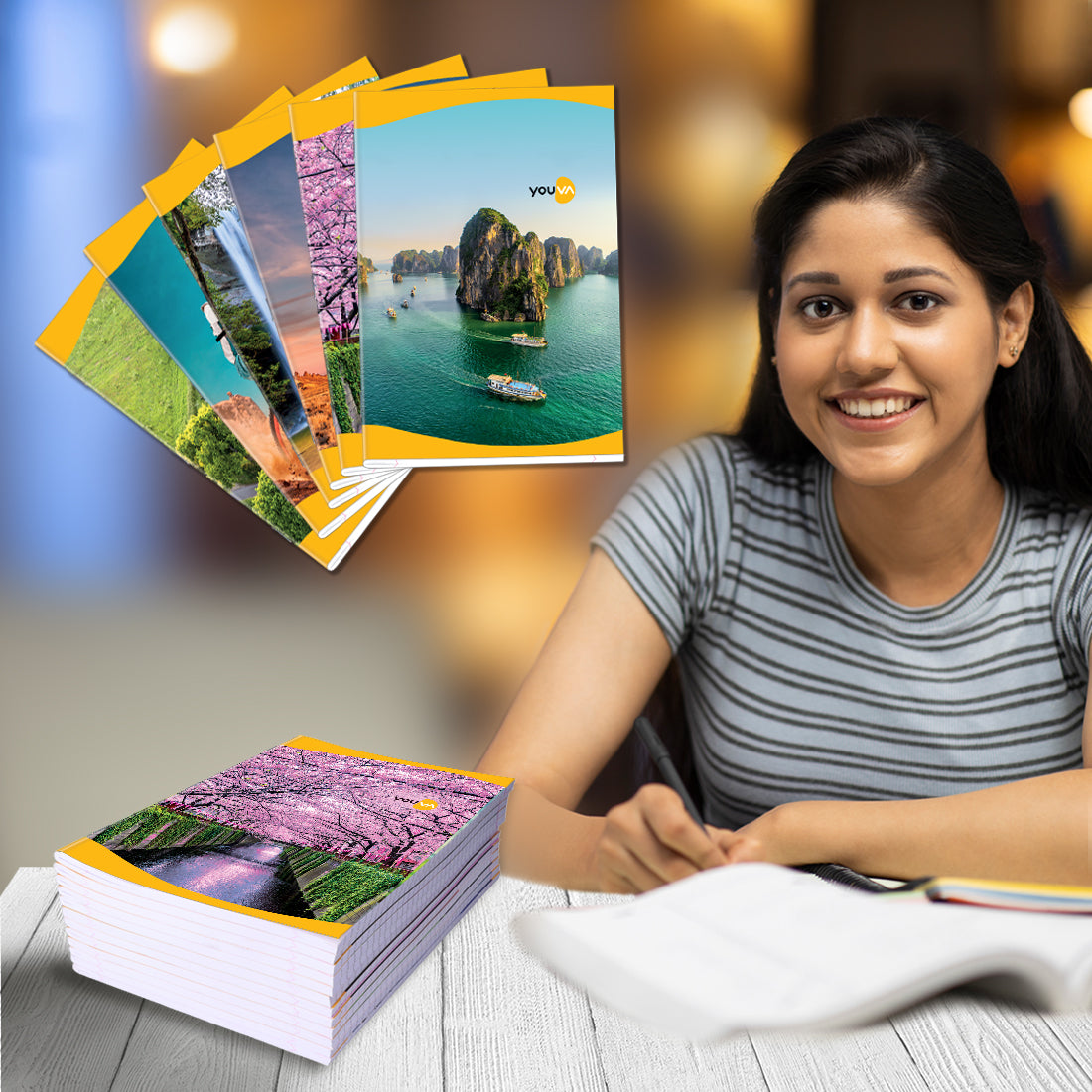 Navneet Youva | Soft Bound / Soft cover Long Book / Notebook for students | 21 cm X 29.7 cm | Single Line | 172 Pages| Pack of 2