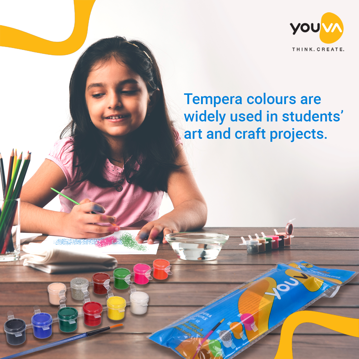 Navneet Youva | Tempera Colours for students of all age groups | Liquid Colours | 3 ml each | Pack of 12