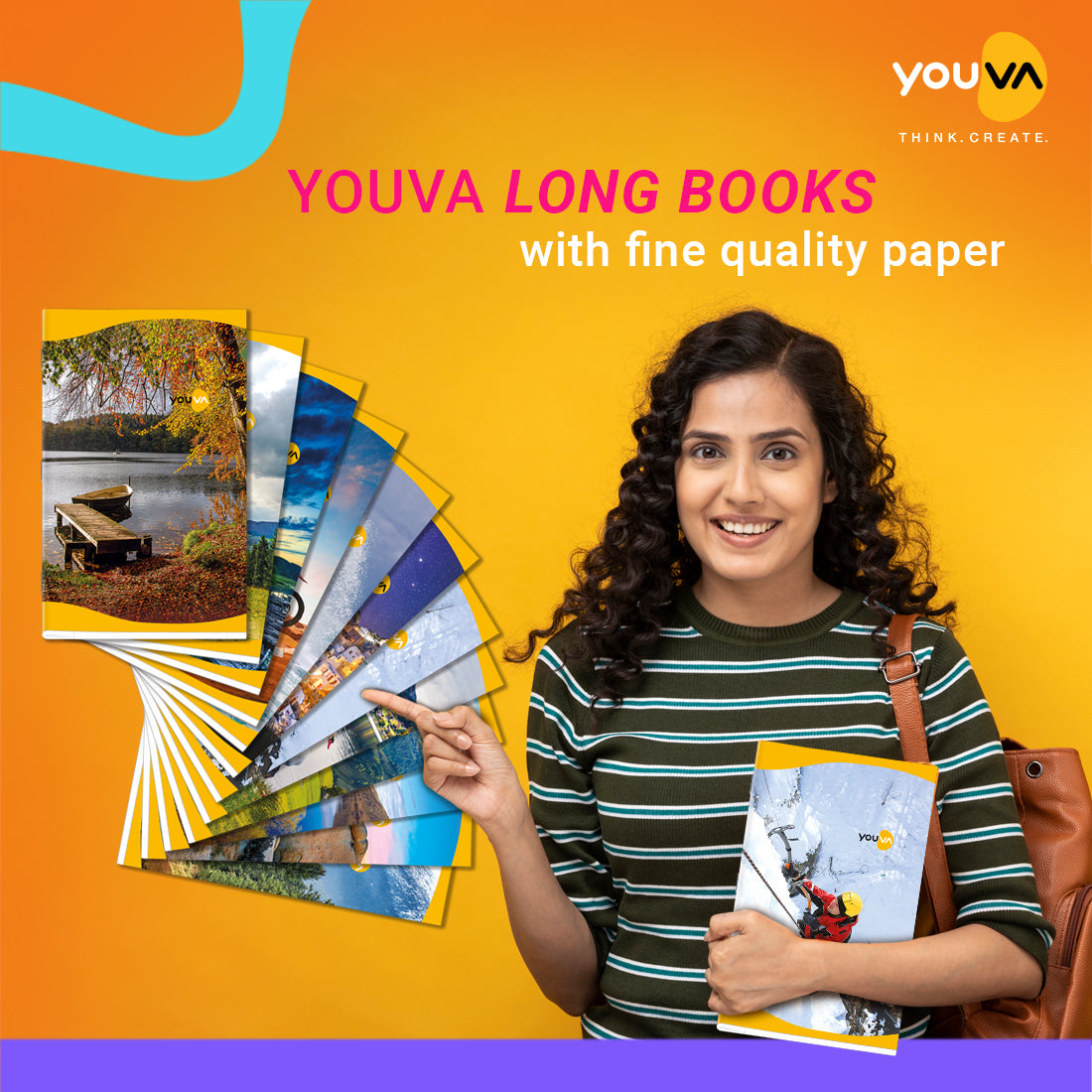 Navneet Youva | Soft Bound / Soft Cover Notebook | Long Book for students | 17x27 cm | Unruled | 172 Pages | Pack of 3