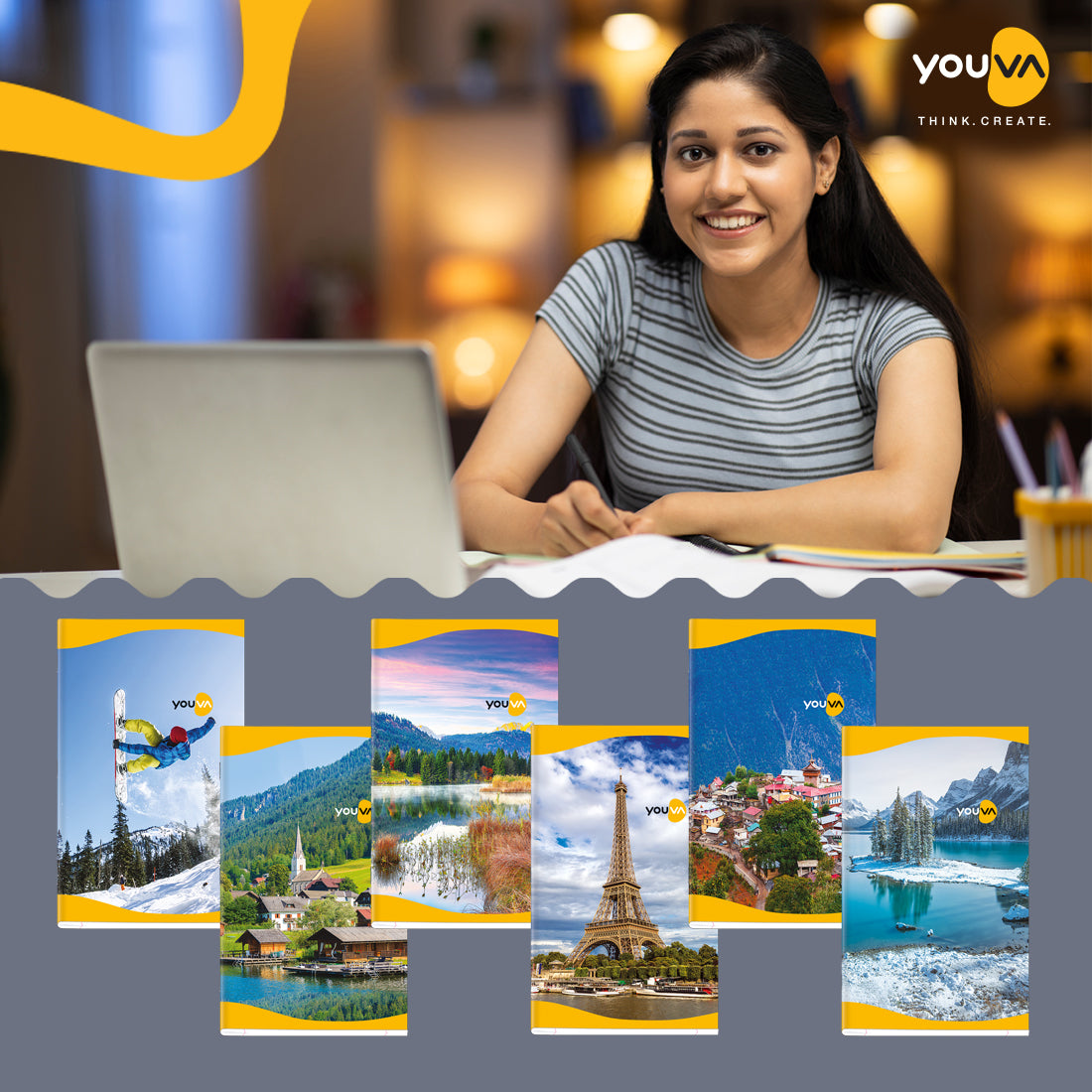 Navneet Youva | Soft Bound Long Book for Students and Office Executives | King Size- 19 cm x 31 cm | Unruled | 160 Pages| Pack of 3