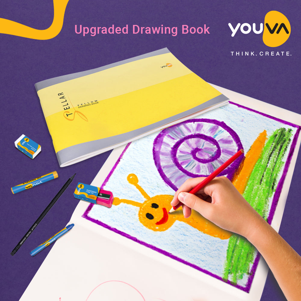 Yellow Drawing Book (Small Size) Stellar YOUVA  Drawing/Sketch Book - Stellar