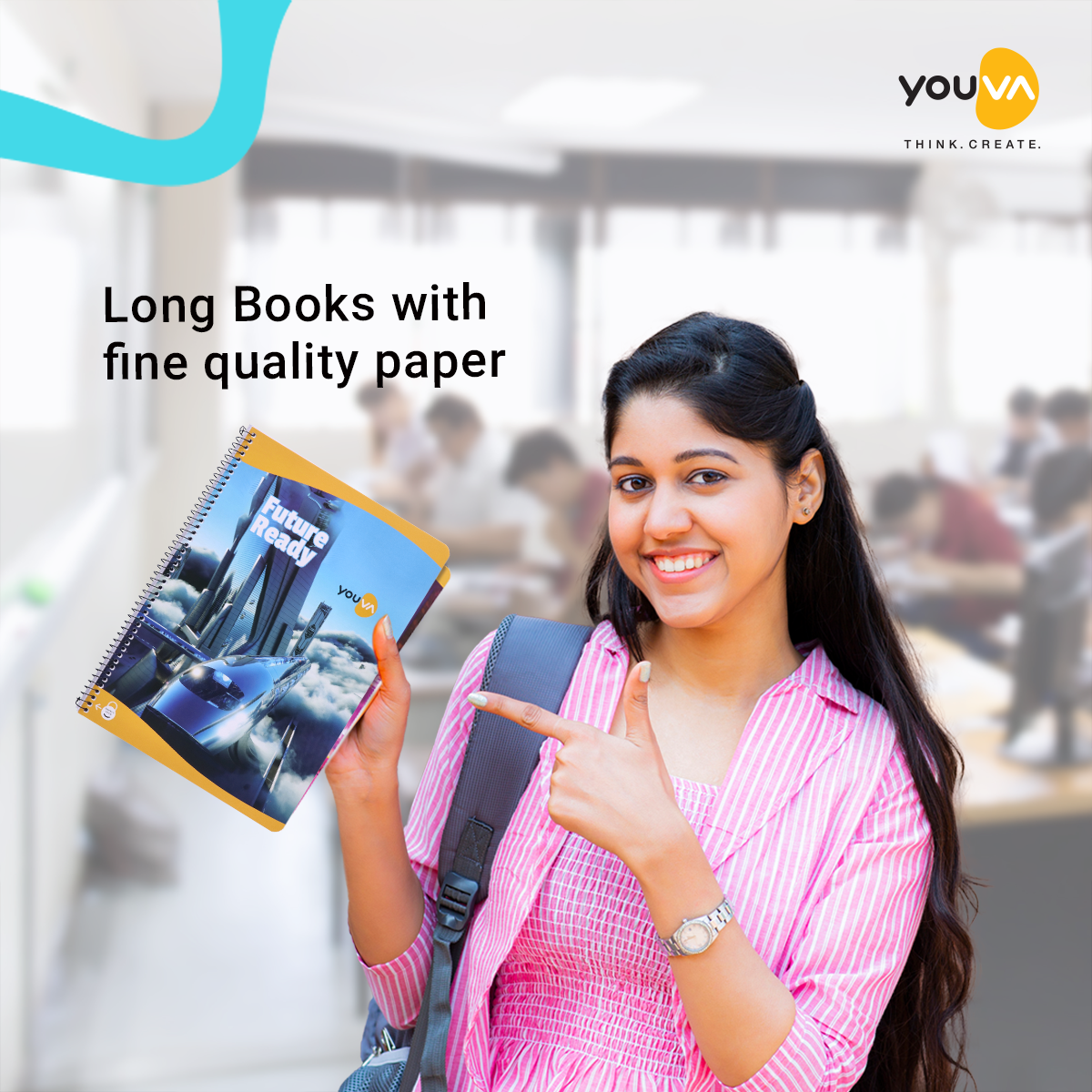 Navneet Youva | Spiral Long Book for students and executives | Spiral Bound with safety lock | A4 size - 21 x 29.7 cm | Unruled / No lines | 200 Pages | Pack of 1