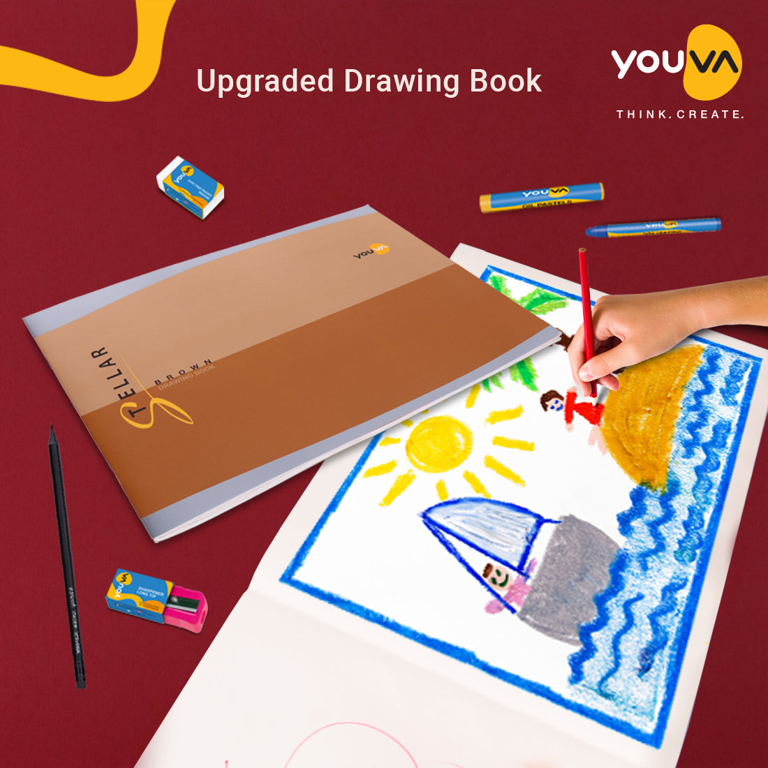 Navneet Youva | STELLAR Brown Drawing Book for Students and Budding Artists | Big size – 27.5 cm x 34.7 cm | 36 Pages
