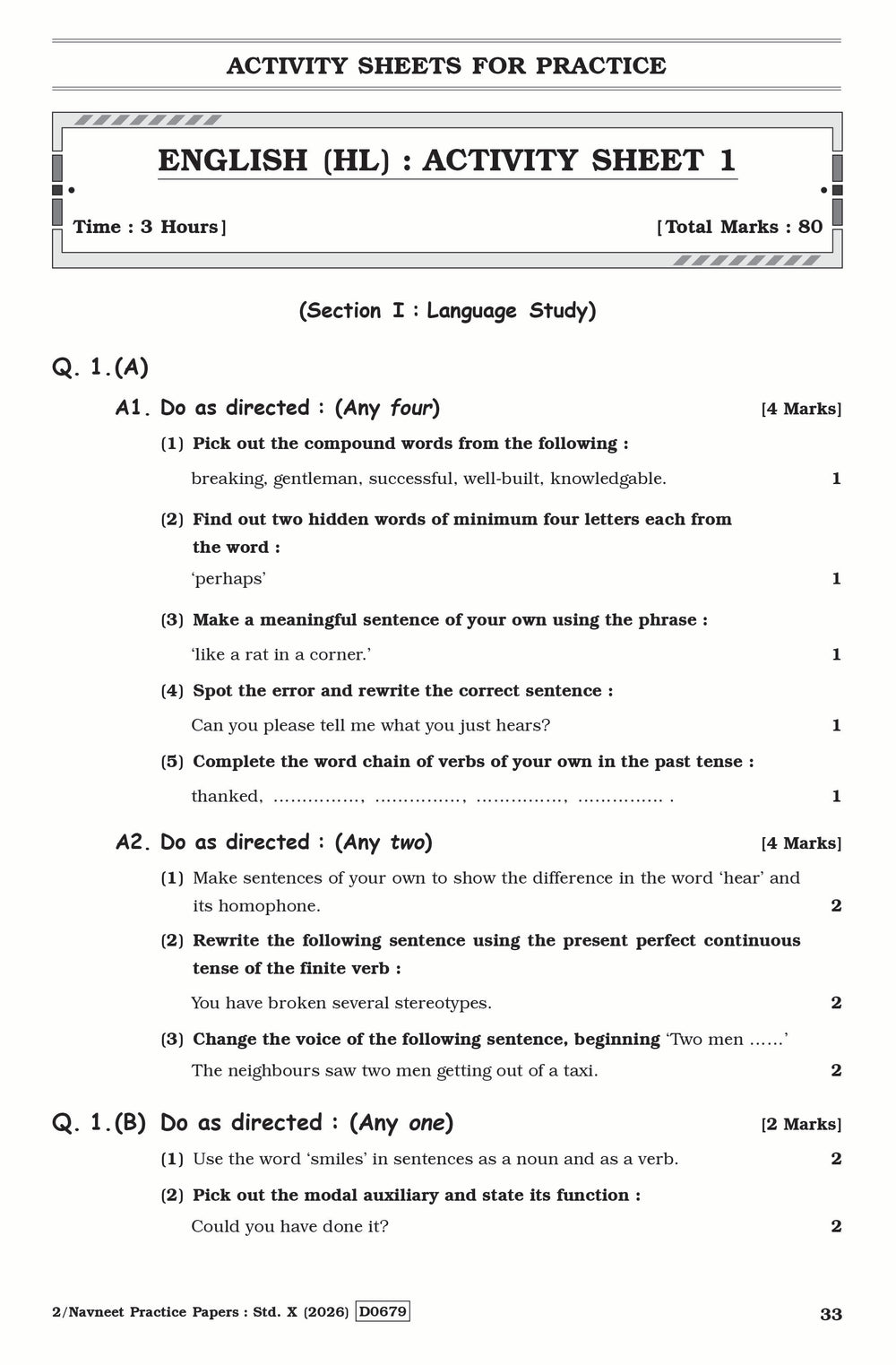 NAVNEET LEARN SMART – CBSE PRACTICE PAPERS CLASS 10 FOR BOARD EXAMS 2026 [English + Hindi A + Social Science + Science + Mathematics (Standard)] Pack Of 1 | CBSE Board
