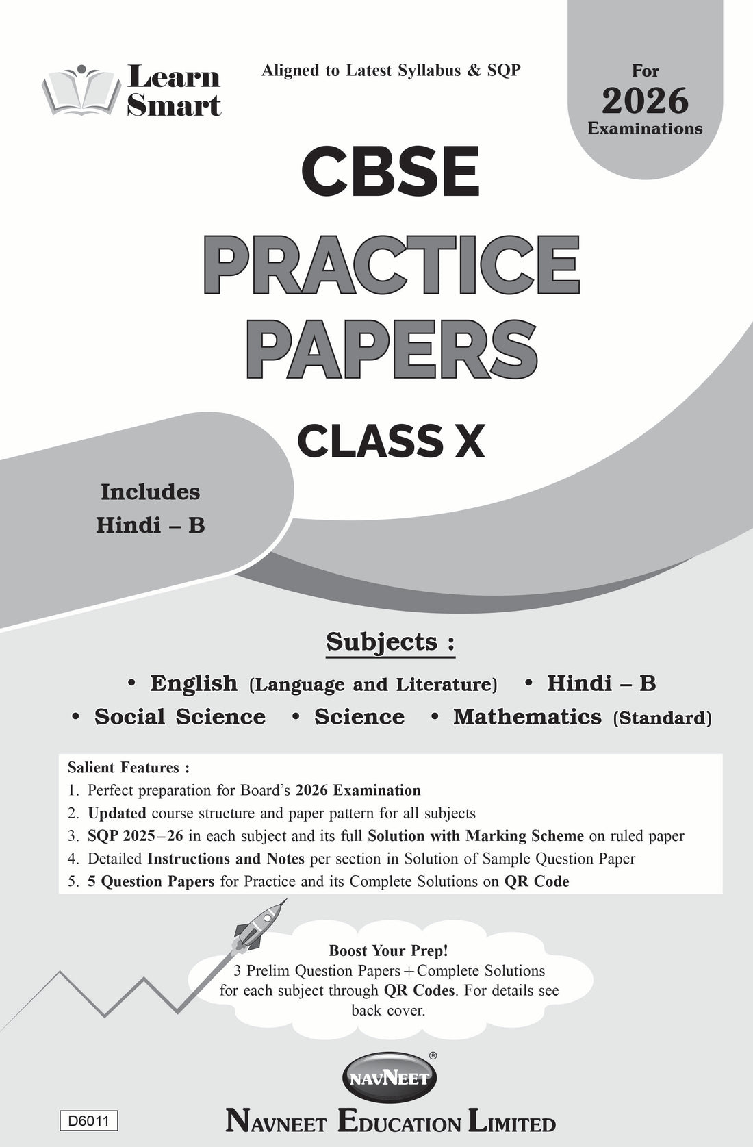 NAVNEET LEARN SMART – CBSE PRACTICE PAPERS CLASS 10 FOR BOARD EXAMS 2026 [English + Hindi B + Social Science + Science + Mathematics (Standard)] Pack Of 1 | CBSE Board