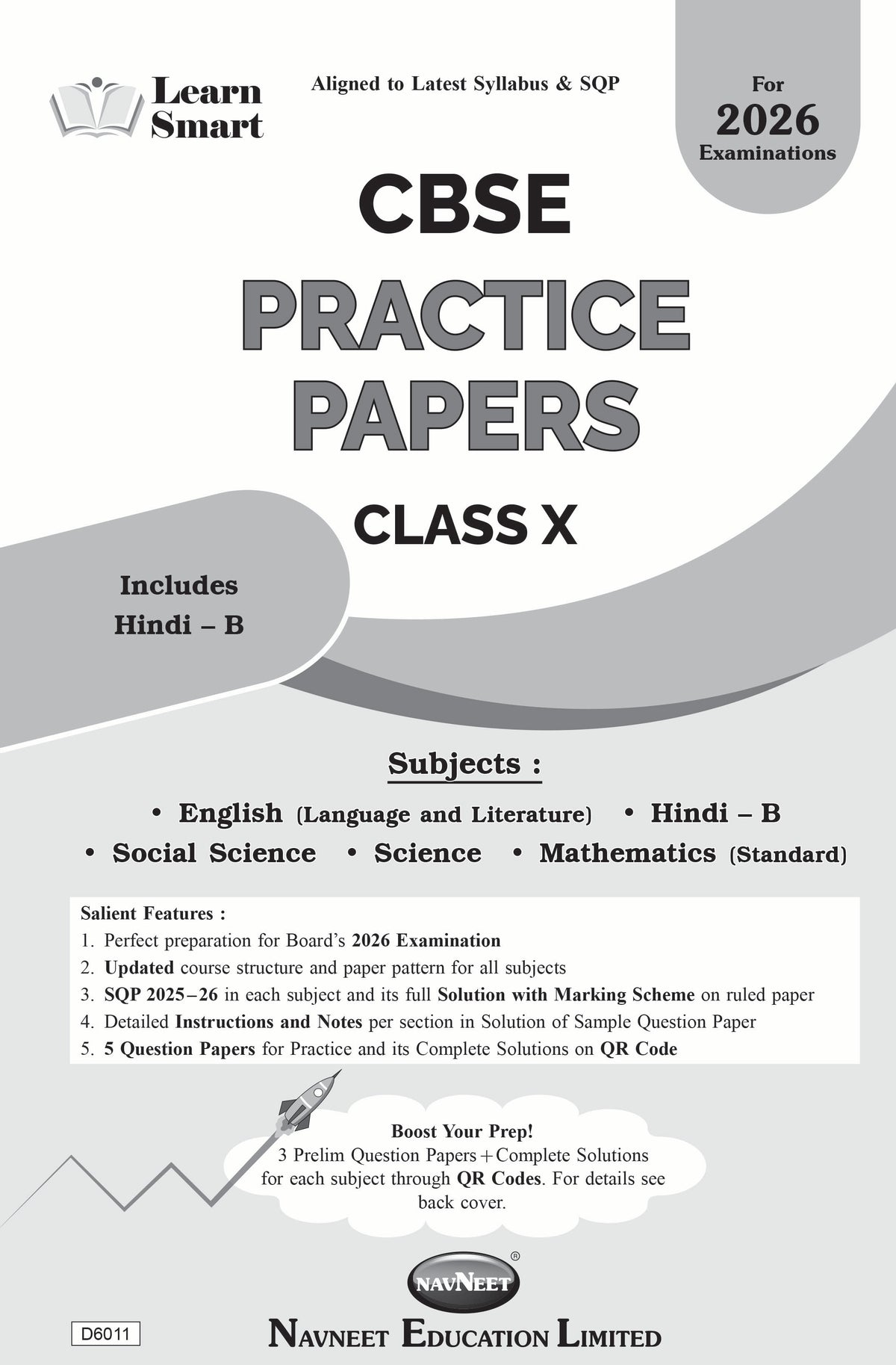 NAVNEET LEARN SMART – CBSE PRACTICE PAPERS CLASS 10 FOR BOARD EXAMS 2026 [English + Hindi B + Social Science + Science + Mathematics (Standard)] Pack Of 1 | CBSE Board
