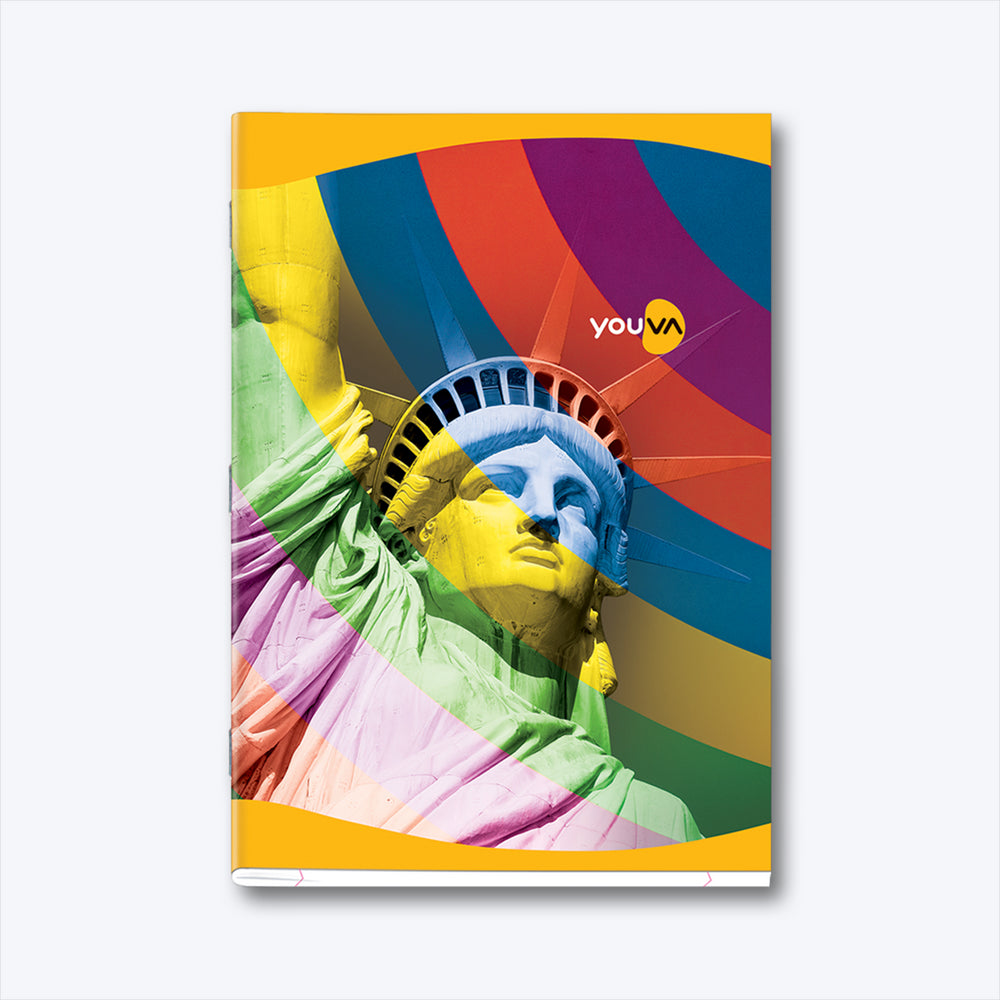 Navneet Youva | Soft Bound Long Book | A4 Size - 21 cm x 29.7 cm | Rainbow design Notebook for students | Single Line | 228 Pages | Pack of 2