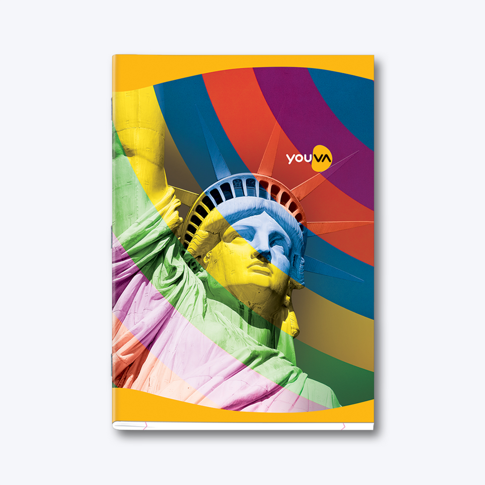 Navneet Youva | Soft Bound Long Book | A4 Size - 21 cm x 29.7 cm | Rainbow design Notebook for students | Single Line | 140 Pages | Pack of 3