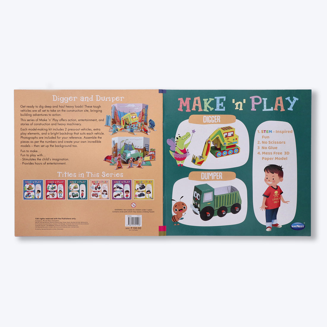 Navneet's Make n Play â€“ Digger & Dumper  Fun DIY Crafts - School Project Book - Mess Free Activities