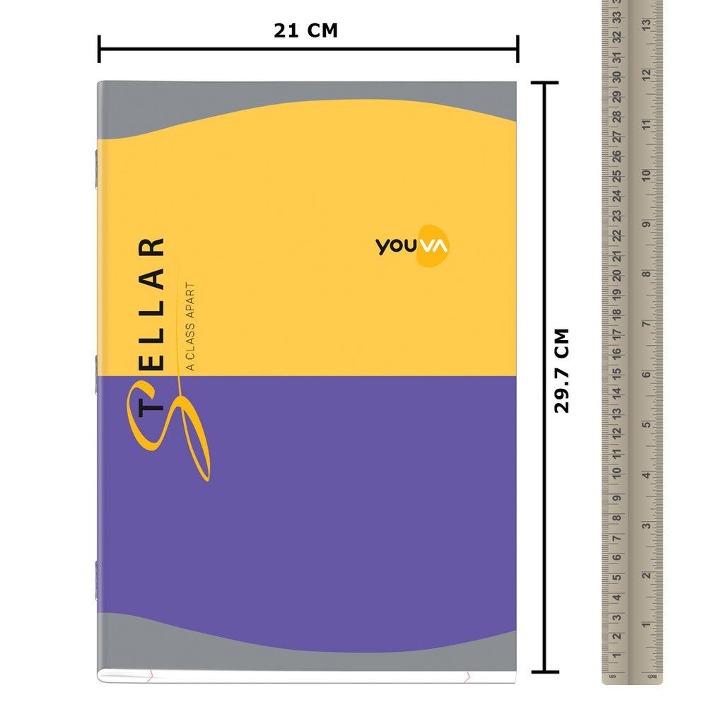 Youva Stellar, Soft Bound Long Book, A4 Size 21x29.7 cm, Unruled, 324 Pages for students by Navneet  Pack Of 1