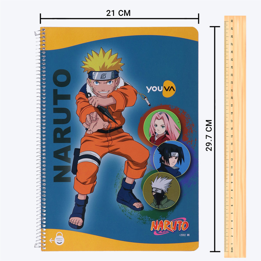 Youva NARUTO Spiral Long Book | Single Line | 172 Pages | A4 Size 21cm x 29.7cm| For Students by Navneet