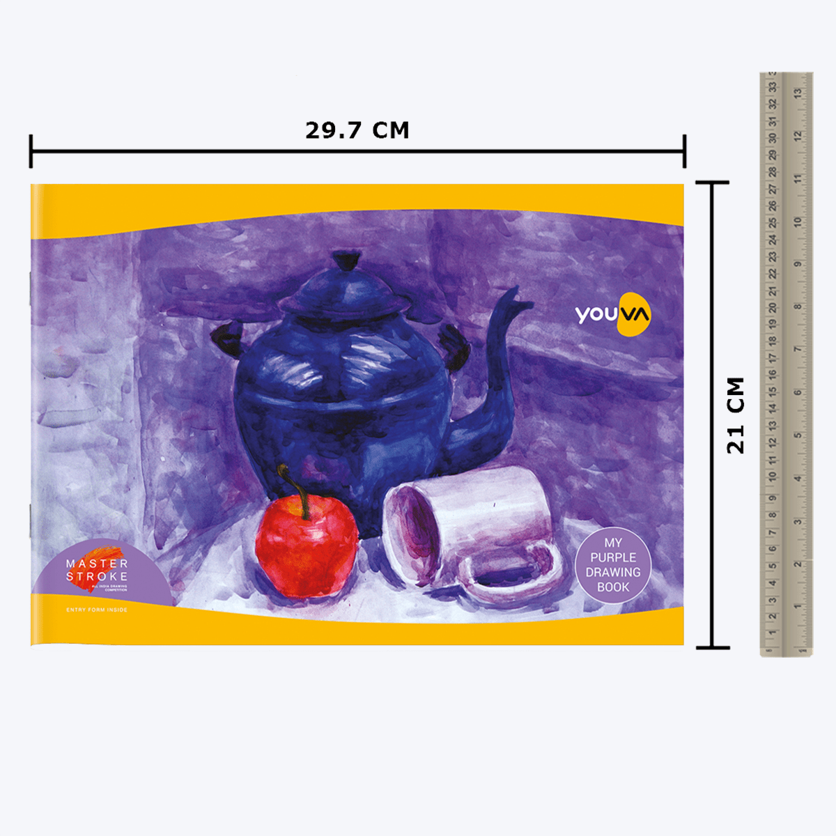 Navneet Youva | Purple Drawing Book for students and budding artists | Small Size | A4 size 21 cm x 29.7 cm | 100 Pages| Pack of 2